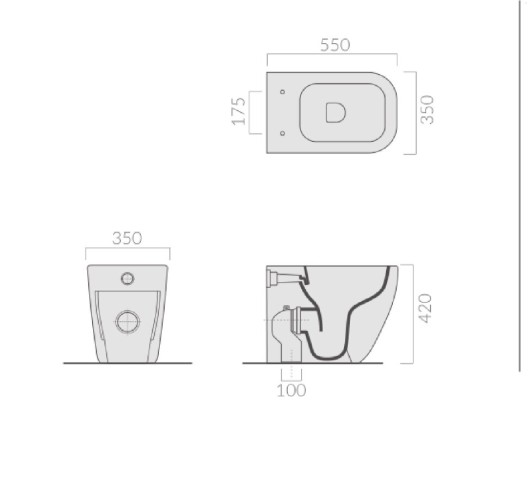 Унитаз GALASSIA Meg11 PRO 5481V2 напольный безободковый цвет белый глянцевый