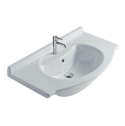 Раковина GALASSIA EGO 6015 подвесная с одним отверстием с переливом цвет белый глянцевый