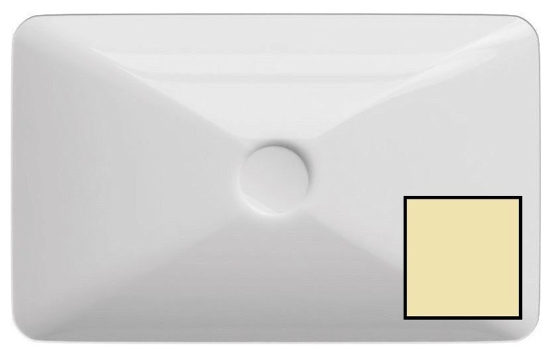 Раковина ISVEA SistemaY Clear накладная ШГВ 600*377*127 отверстия для смесителя отсутствуют цвет слоновая кость матовый