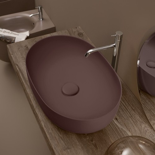 Раковина KERASAN накладная без перелива без отверстий цвет коричневый матовый 534375