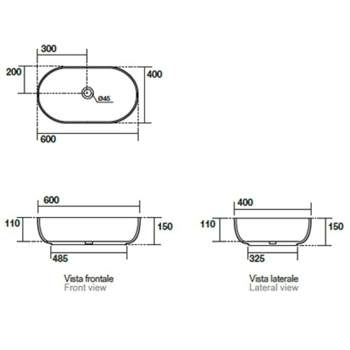 Раковина KERASAN накладная без перелива без отверстий цвет коричневый матовый 534375
