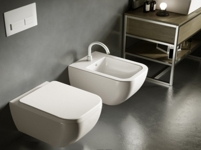 Комплект унитаз HATRIA BIANCA Y1X401 Y1VB01 подвесной с сиденьем с крышкой с плавным опусканием цвет белый