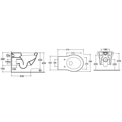 Унитаз GLOBO PAESTUM подвесной цвет белый PAS03BI