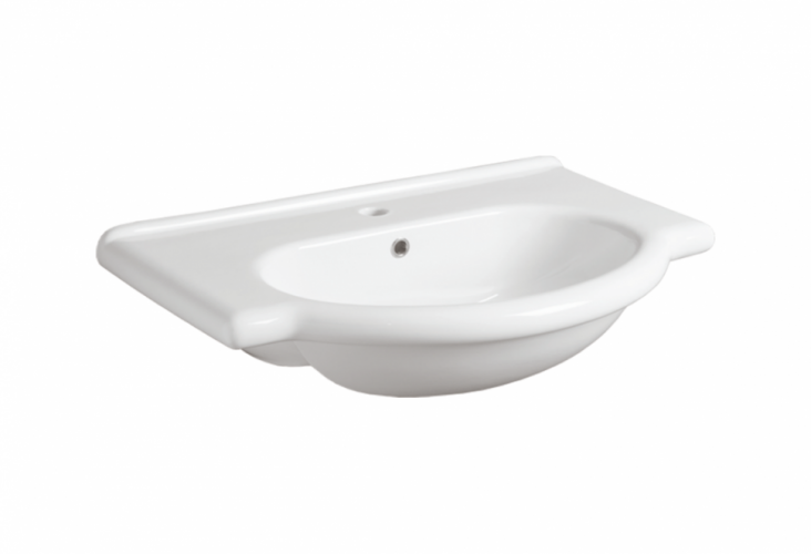 Раковина SIMAS LAVABI подвесная с одним отверстием и двумя намеченными консоль цвет белый TOP63