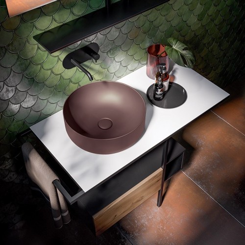 Раковина KERASAN накладная без перелива без отверстий цвет коричневый матовый 534475