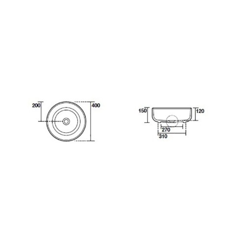 Раковина KERASAN накладная без перелива без отверстий цвет коричневый матовый 534475