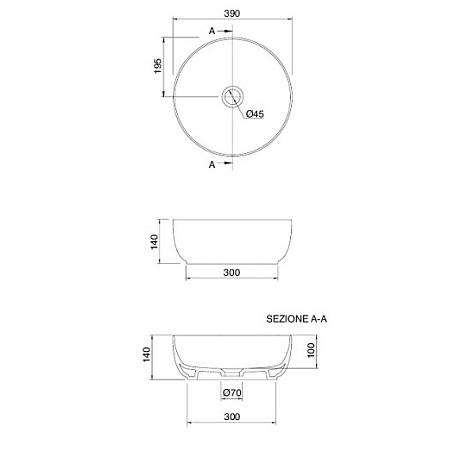Раковина Scarabeo GLAM накладная без перелива без отверстий цвет белый 1807
