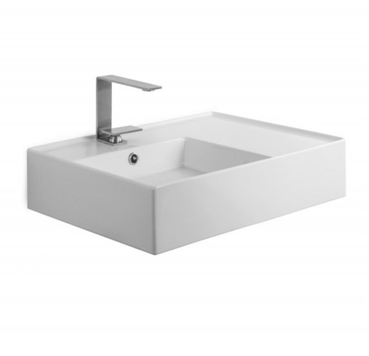 Раковина Scarabeo TEOREMA 2.0 подвесная или накладная с переливом с одним отверстием цвет белый с антибактериальным и грязеотталкивающим покрытием BIOKER 5114 BK