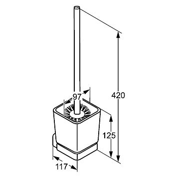 Туалетный ершик KLUDI E2 4997405 подвесной