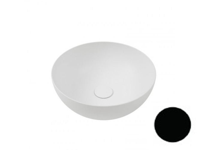 Раковина HATRIA HAPPY HOUR A0Y1VF02 накладная без отверстия без перелива цвет черный матовый