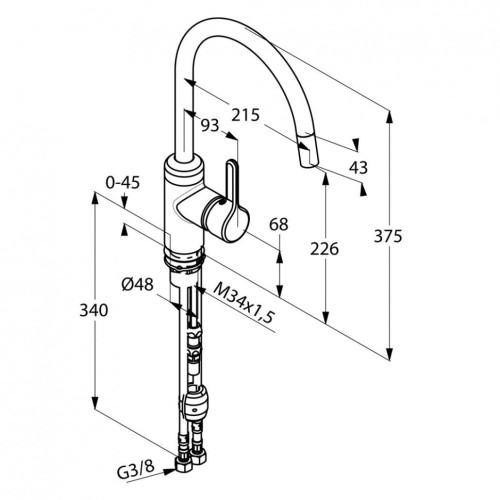 Смеситель KLUDI BINGO STAR 428510578 для кухни с выдвижным изливом