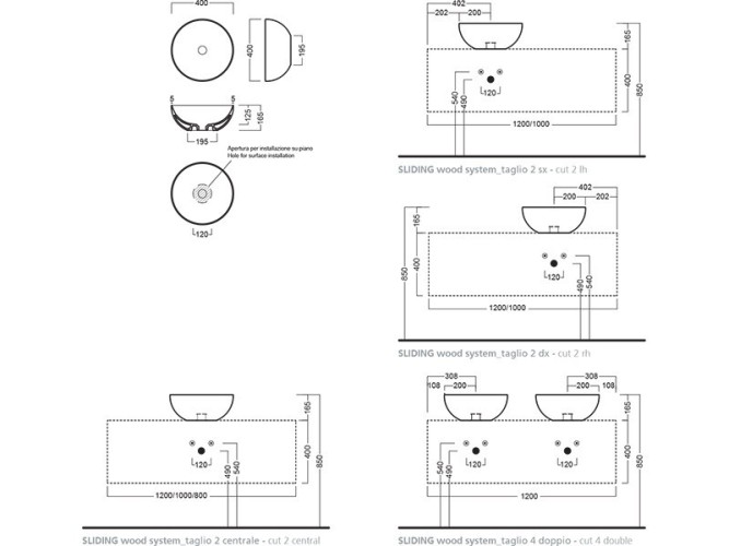 Раковина HATRIA HAPPY HOUR A0Y1VF08 накладная без отверстия без перелива цвет антрацит
