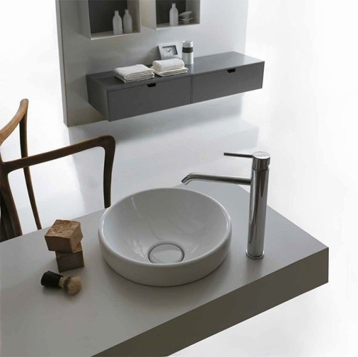 Раковина GALASSIA Ergo 7117 встраиваемая сверху без отверстий без перелива цвет белый глянцевый