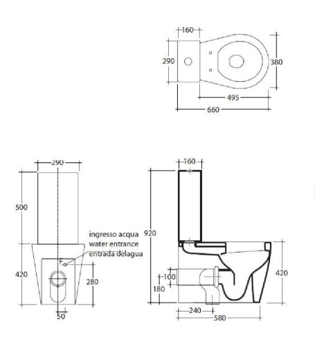 Бачок GALASSIA xES/Meg11/Orbis 9911 для моноблока, белая керамика