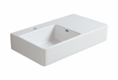 Раковина SIMAS LAVABI подвесная с одним отверстием слева с полкой слева цвет белый QU75S