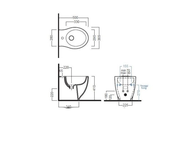 Биде HATRIA LE FIABE Y1E101 напольное цвет белый