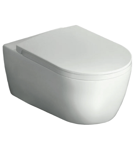 Комплект унитаз HATRIA Fusion Y1CC01 Y9AQ01 подвесной безободковый с cиденьем с крышкой с плавным опусканием безободковый цвет белый