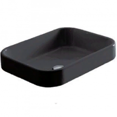 Раковина GALASSIA MEG11 5452NE накладная без отверстий без перелива цвет черный глянцевый