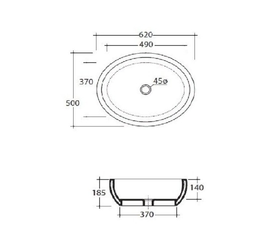 Раковина GALASSIA ERGO 9863 OR накладная без отверстий без перелива цвет золото/белый