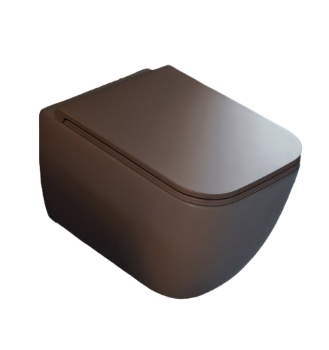 Унитаз Scarabeo TEOREMA 2.0 подвесной безободковый цвет табачный матовый 5126/CL 53