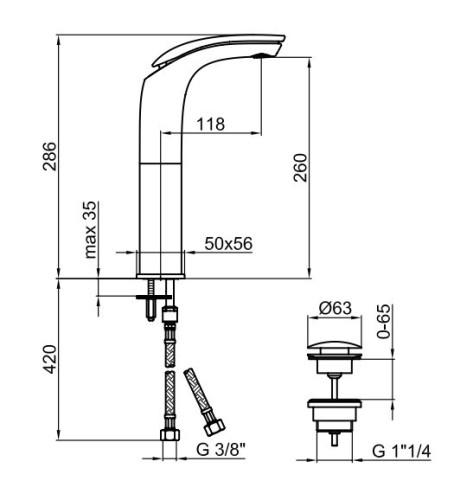 Смеситель для раковины Webert Aria AI830402844. белый