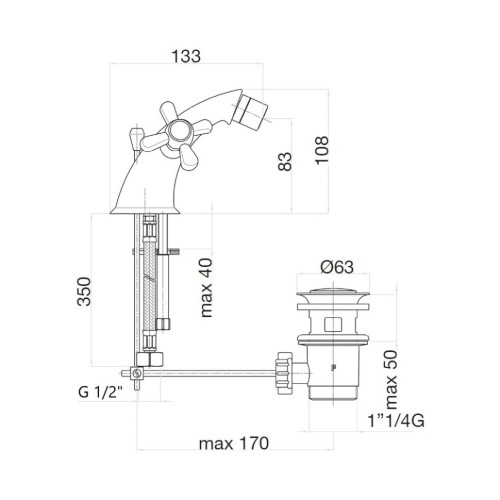 Смеситель для биде Webert Armony AM710102015, хром