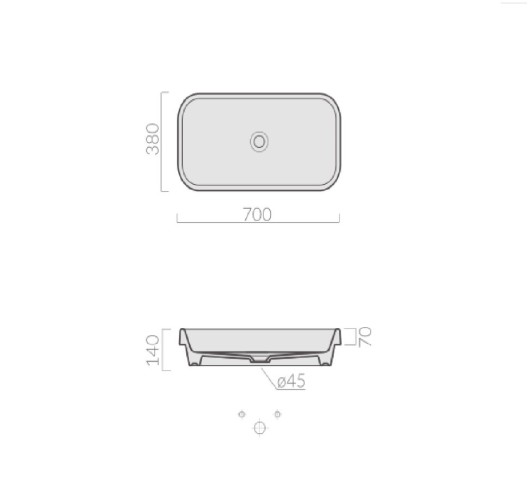 Раковина GALASSIA MEG11 5453 накладная без отверстий без перелива цвет белый глянцевый