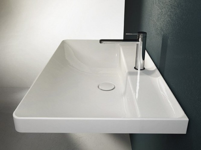 Раковина HATRIA CANALGRANDE Y1EJ01 подвесная с одним отверстием с переливом цвет белый