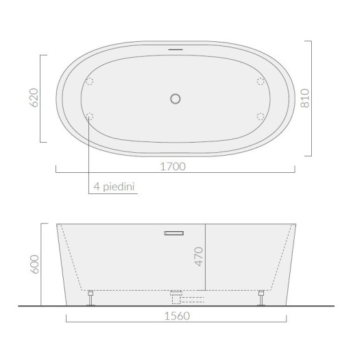 Ванна GALASSIA EDEN 7239 напольная отдельностоящая цвет белый глянцевый цвет белый сифон в комплекте