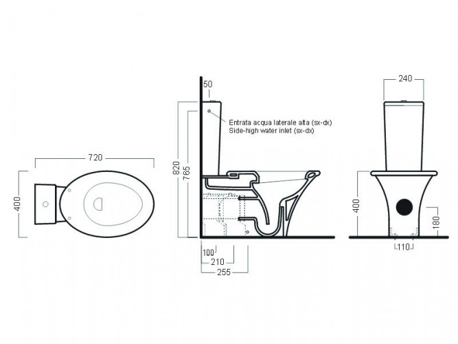 Унитаз HATRIA SCULTURE YXZ401 напольный моноблок под бачок слив универсальный цвет белый