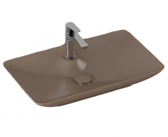 Раковина ISVEA SistemaY Clear накладная ШГВ 644*395*125 отверстия для смесителя 1 цвет коричневый матовый