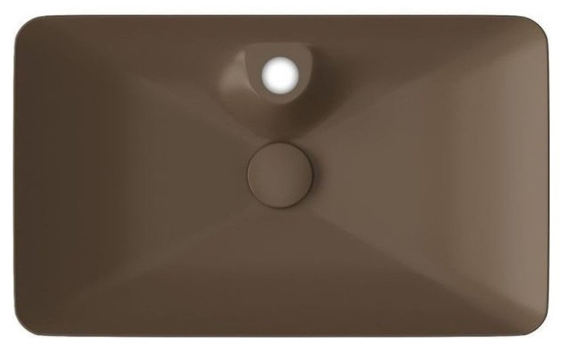 Раковина ISVEA SistemaY Clear накладная ШГВ 644*395*125 отверстия для смесителя 1 цвет коричневый матовый