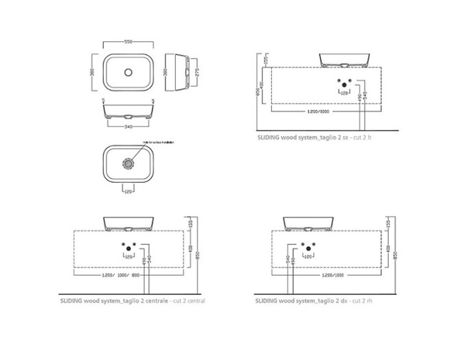 Раковина HATRIA HAPPY HOUR A0Y2A002 накладная без отверстия без перелива цвет черный матовый