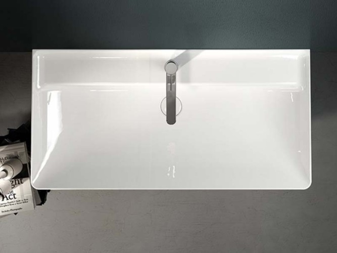 Раковина HATRIA CANALGRANDE Y1EL01 подвесная с одним отверстием с переливом цвет белый