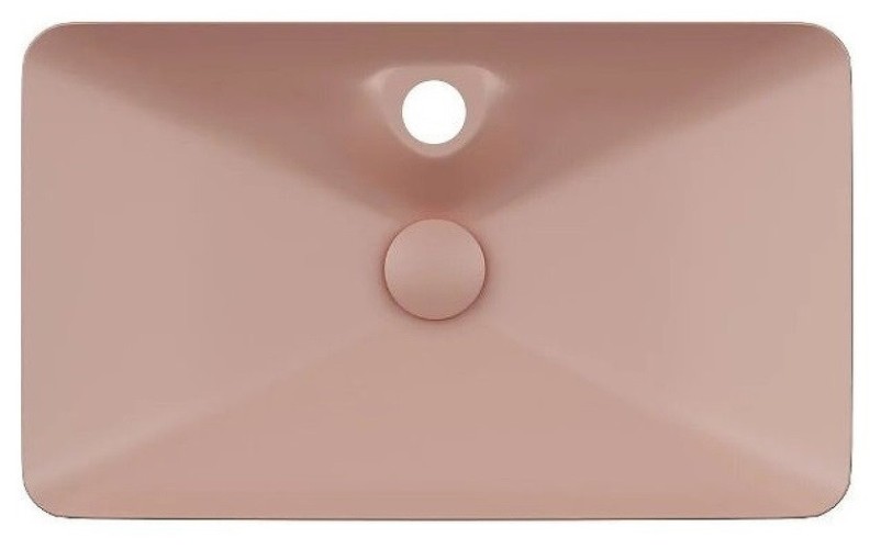 Раковина ISVEA SistemaY Clear накладная ШГВ 644*395*125 отверстия для смесителя 1 цвет лососевый матовый