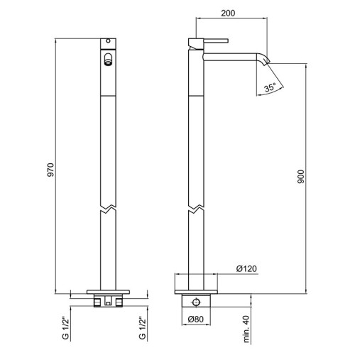 Смеситель для раковины Webert Elio EL832101015. хром