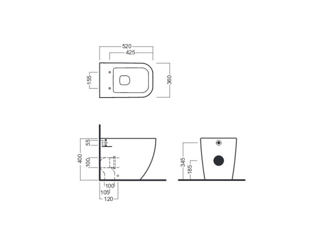 Унитаз HATRIA BIANCA Y3AL01 напольный безободковый слив универсальный цвет белый