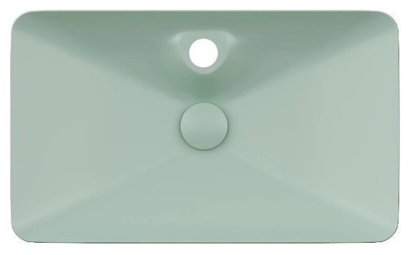 Раковина ISVEA SistemaY Clear накладная ШГВ 644*395*125 отверстия для смесителя 1 цвет мятно зеленый матовый