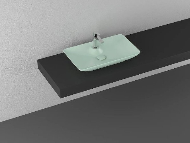 Раковина ISVEA SistemaY Clear накладная ШГВ 644*395*125 отверстия для смесителя 1 цвет мятно зеленый матовый