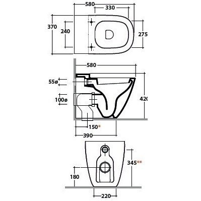 Унитаз GLOBO STOCKHOLM напольный приставной цвет белый LA001BI