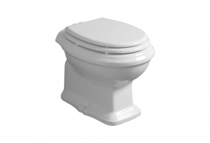 Унитаз SIMAS ARCADE с бачком на высокой трубе слив в пол цвет белый/бронза AR801+AR802+R01BR