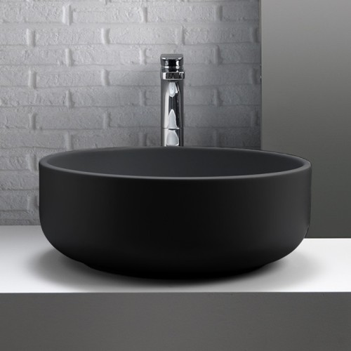 Раковина KERASAN накладная без перелива без отверстий цвет черный матовый 430231