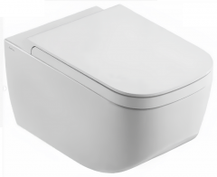 Комплект унитаз HATRIA NEXT Y1F101 Y1F301 подвесной безободковый с сиденьем с крышкой с плавным опусканием цвет белый