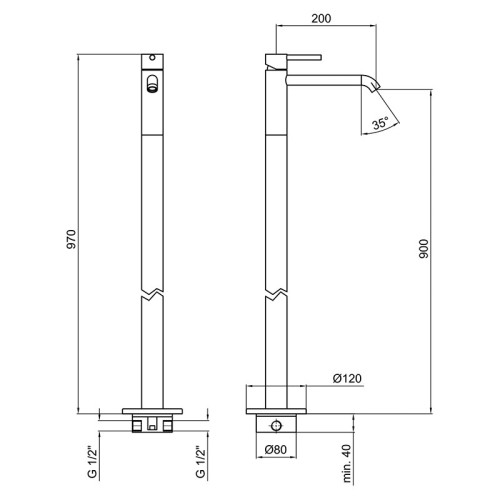 Смеситель для раковины Webert Elio EL832101560. черный