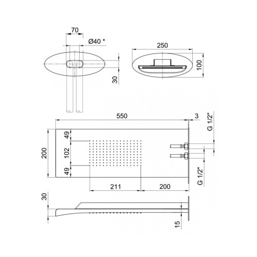Верхний душ Webert AC0741845, сталь