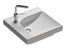 Раковина HATRIA GRANDANGOLO YXER01 накладная с одним отверстием с переливом цвет белый