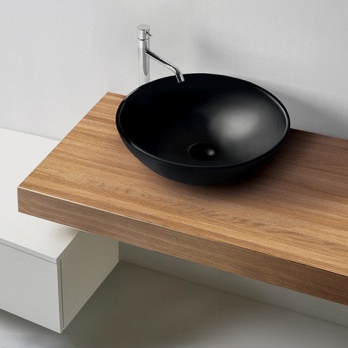 Раковина KERASAN накладная без перелива без отверстий цвет черный матовый 430331