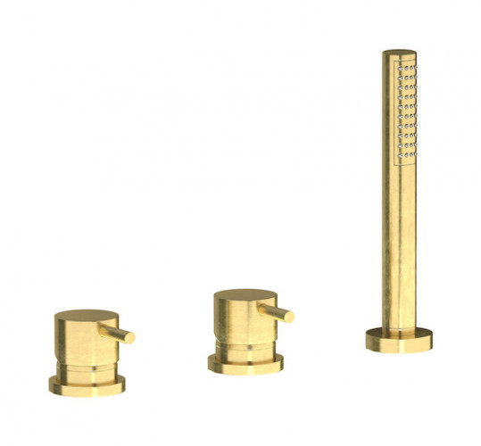 Смеситель на бортик ванной на 3 отверстия c дивертором и ручным душем с наполнением через слив-перелив IBRUBINETTI MILANOTORINO MT397