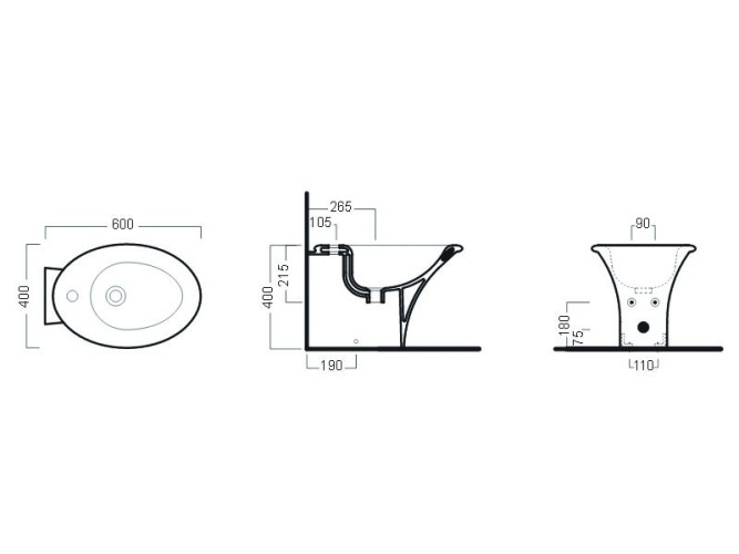 Биде HATRIA SCULTURE YR4201 напольное цвет белый