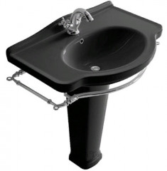 Раковина GALASSIA ETHOS 8433M NE подвесная с одним отверстием с переливом цвет черный глянцевый